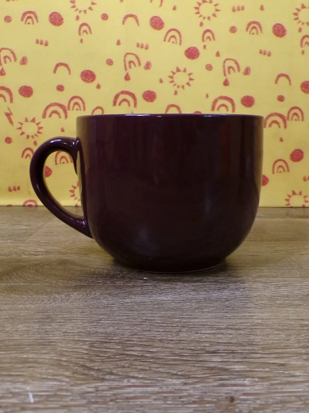 PIER 1 Oversized 24 Oz Coffee Mug Soup Bowl Maroon Essential Cafe Au Lait